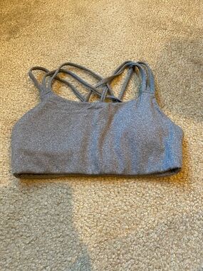 Athleta Gray Strappy Sports Bra